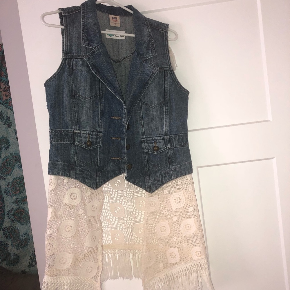 ONE OF A KIND Recycled Faded Glory Jean Vest